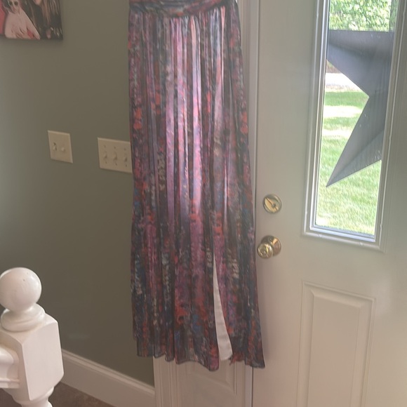 Aidan Mattox Pink and Purple Embellished Pleated Maxi Dress - Picture 2 of 3